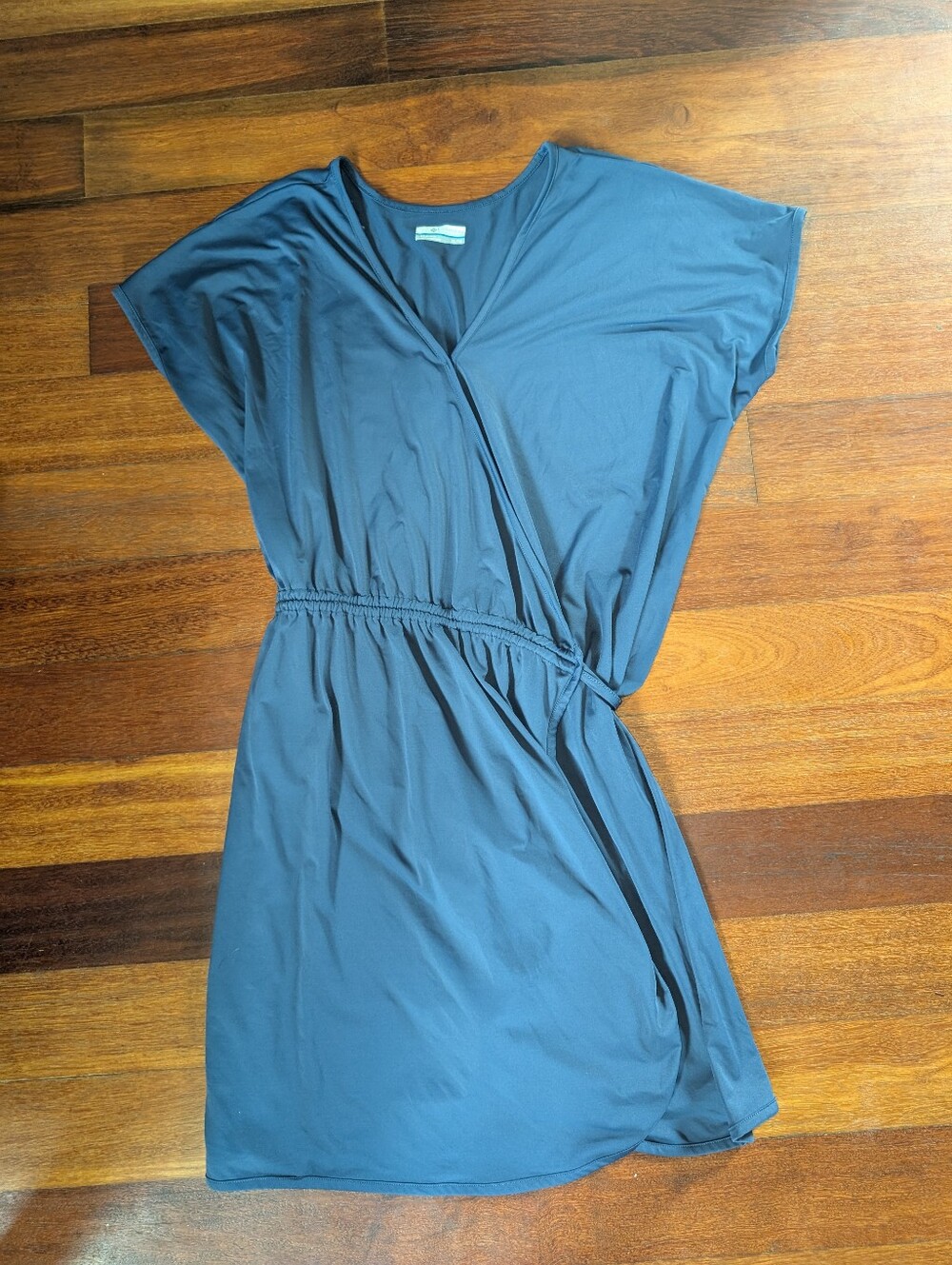 Columbia Women’s Slate Blue Faux Wrap Tie Back Dress